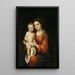 La Virgen y el Niño con un rosario - Bartolomé Esteban Murillo — cuadro enmarcado en la pared