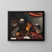 Still life with musical instruments, books, and playing cards - Bartolomeo Bettera — framed artwork on a wall