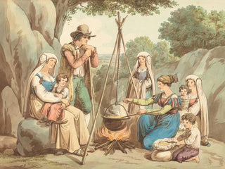 Bartolomeo Pinelli - A Peasant Family Cooking Over A Campfire.webp