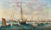 Navíos de vela franceses entre muchos barcos de pesca en alta mar frente a la costa francesa - Basilio Ivankovic — vista de la obra