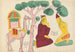 Layla visitando a Majnun en el desierto - Becharam Das Dutta — vista de la obra