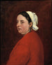 Portrait of Senyora Anita in a red dress - Benet Mercadé — artwork view