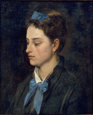 Portrait of Teresita wearing blue bows - Benet Mercadé — artwork view