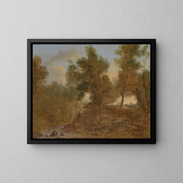 Un paisaje en Wick, Gloucestershire, bajo las rocas - Benjamin Barker — cuadro enmarcado en la pared