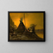 Night scene of an Indian tipi - Benjamin Raborg — framed artwork on a wall