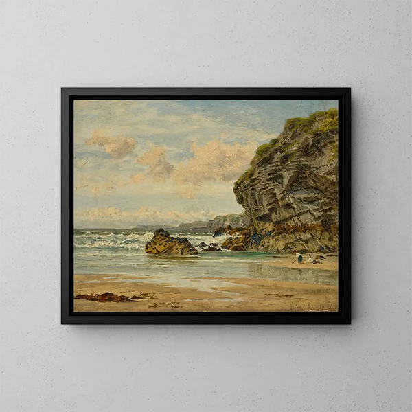 Acantilados de Cornualles en Newquay - Benjamin Williams Leader — cuadro enmarcado en la pared