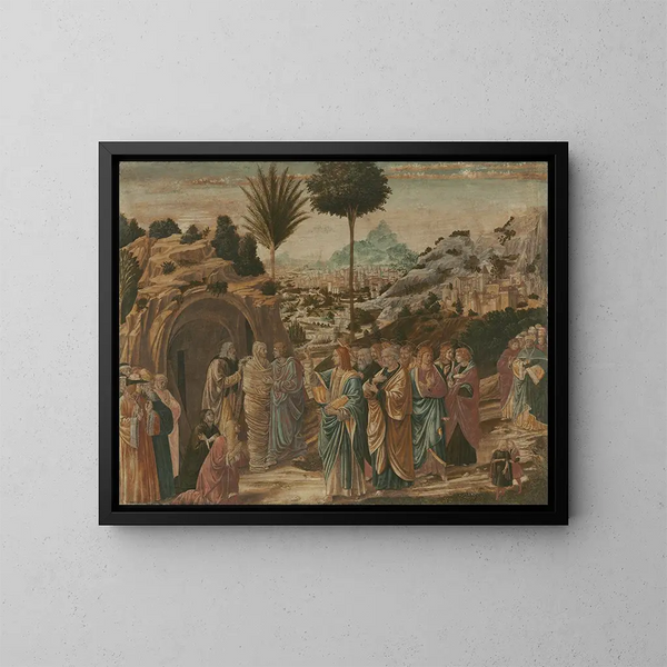 La resurrección de Lázaro - Benozzo Gozzoli — cuadro enmarcado en la pared