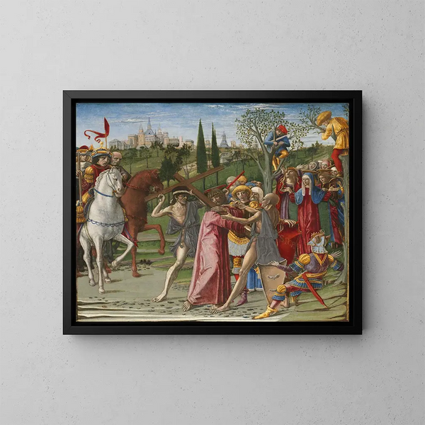 El Cristo llevando la cruz - Benvenuto di Giovanni — cuadro enmarcado en la pared