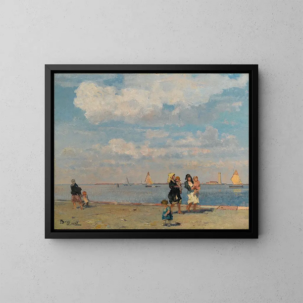 Paseo junto al agua en Venecia - Beppe Ciardi — cuadro enmarcado en la pared