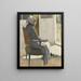Portrait of an elderly peasant woman sitting in front of a door - Bernard Boutet de Monvel — framed artwork on a wall