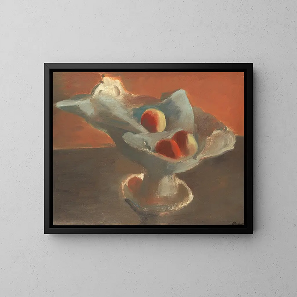 Manzanas en un bol blanco - Bernard Meninsky — cuadro enmarcado en la pared