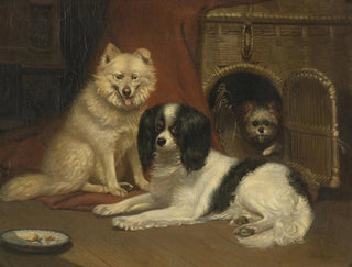Bernard te Gempt - A Sheepdog a King Charles Spaniel and a Terrier.webp
