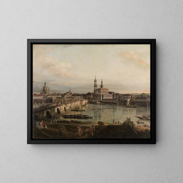 Vista de Dresde - Bernardo Bellotto — cuadro enmarcado en la pared