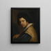 Retrato de un hombre con una fresa - Bernardo Strozzi — cuadro enmarcado en la pared
