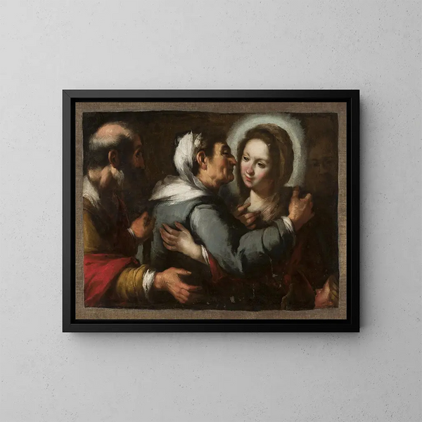 Visitation - Bernardo Strozzi — cuadro enmarcado en la pared