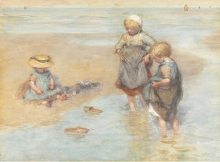 Bernardus Johannes Blommers - Children Playing Boats.webp