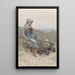 Reproduction of the painting Girl of the Fisherman with Child in a Stroller in the Dunes - Bernardus Johannes Blommers