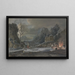 Paisaje de Invierno a la Luz de la Luna, a la derecha de los campesinos que mantienen un gran fuego - Bernhard Hendrik Thier — cuadro enmarcado en la pared