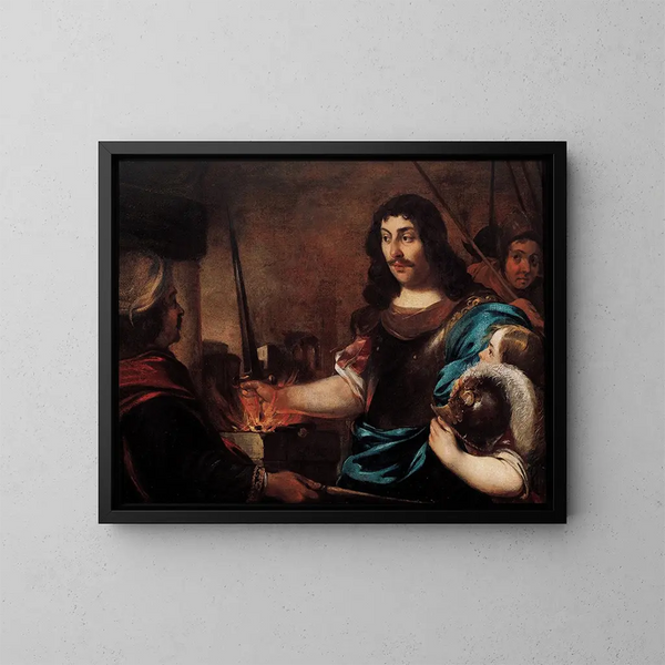 L'héroïsme de Caius Mucius Scaevola - Bernhard Keil — cuadro enmarcado en la pared