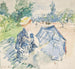 Una mujer sentada en un banco en la avenida del Bosque - Berthe Morisot — vista de la obra