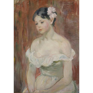 Berthe Morisot - Jeune fille au dcollet la fleur aux cheveux.webp