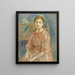 La hija del artista con un periquito - Berthe Morisot — cuadro enmarcado en la pared