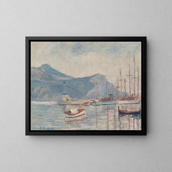 Los barcos en el puerto - Blanche Hoschedé-Monet — cuadro enmarcado en la pared