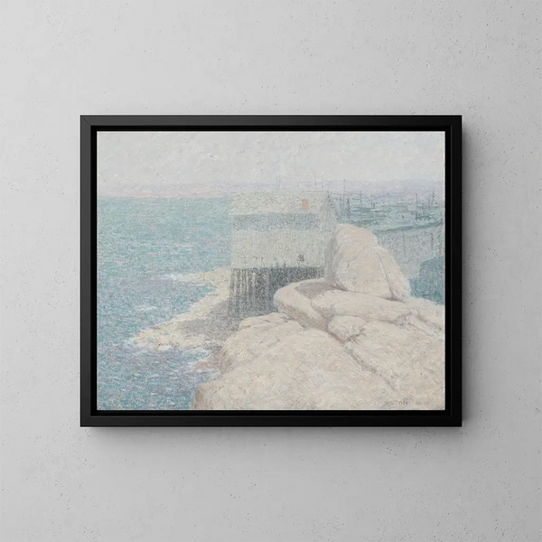 Pueblo de pescadores chino, bahía de Monterey, California - Bolton Coit Brown — cuadro enmarcado en la pared