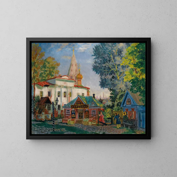 En las provincias - Boris Kustodiev — cuadro enmarcado en la pared