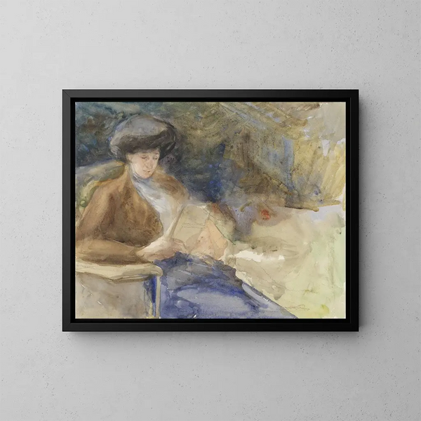 Mujer sentada leyendo - Bramine Hubrecht — cuadro enmarcado en la pared