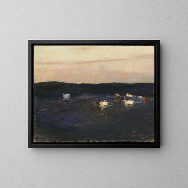 Eiders - Bruno Liljefors — framed artwork on a wall