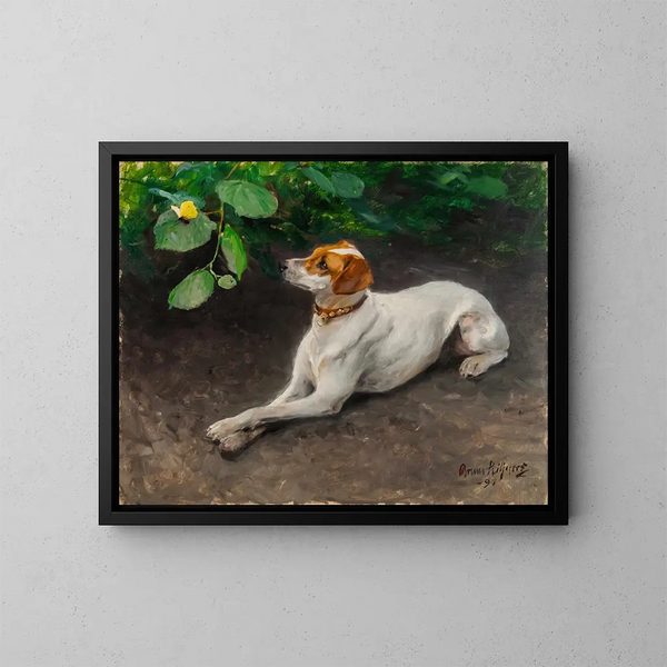 Retrato de un perro - Bruno Liljefors — cuadro enmarcado en la pared