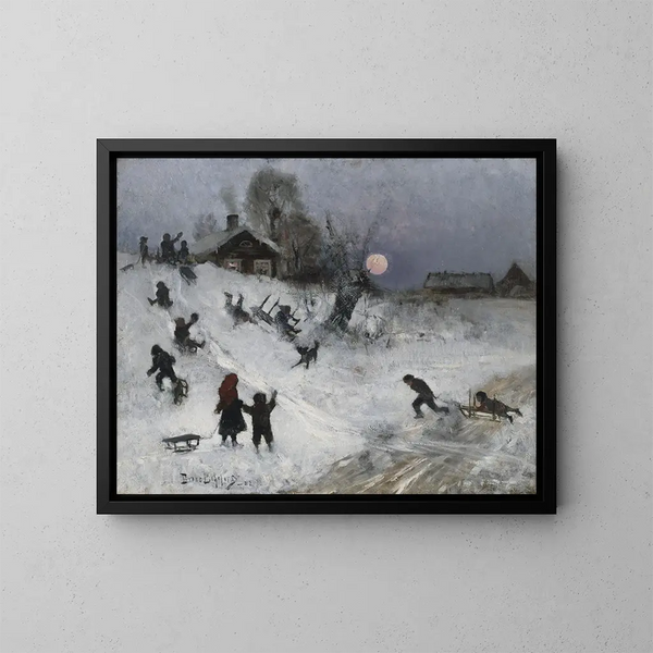 Trineo - Bruno Liljefors — cuadro enmarcado en la pared