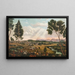 Panoramic view painting of Umtata and the Drakensberg mountains, Eastern Province - Caesar Carl Hans Henkel — framed artwork on a wall
