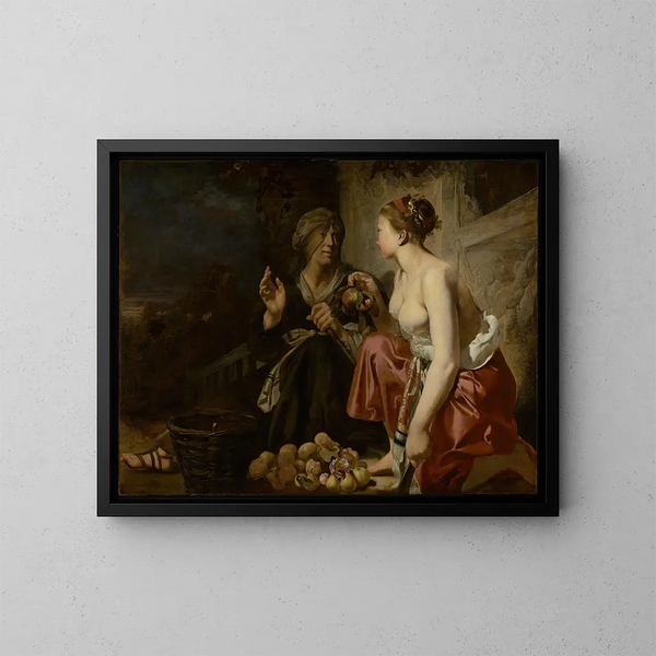 Vertumne y Pomona - Caesar van Everdingen — cuadro enmarcado en la pared