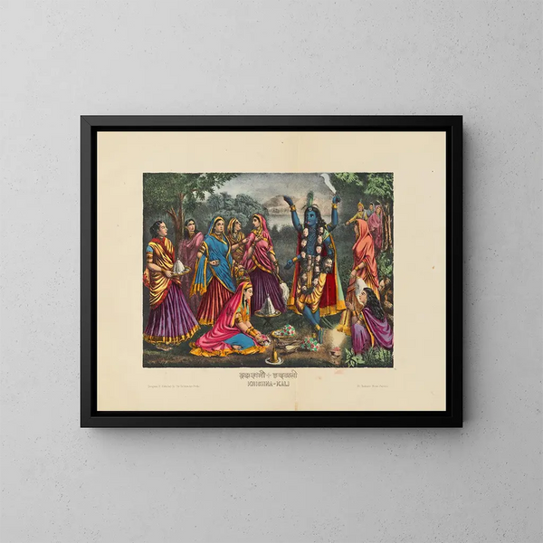 Krishna Kali Painting - Calcutta Art Studio — framed artwork on a wall