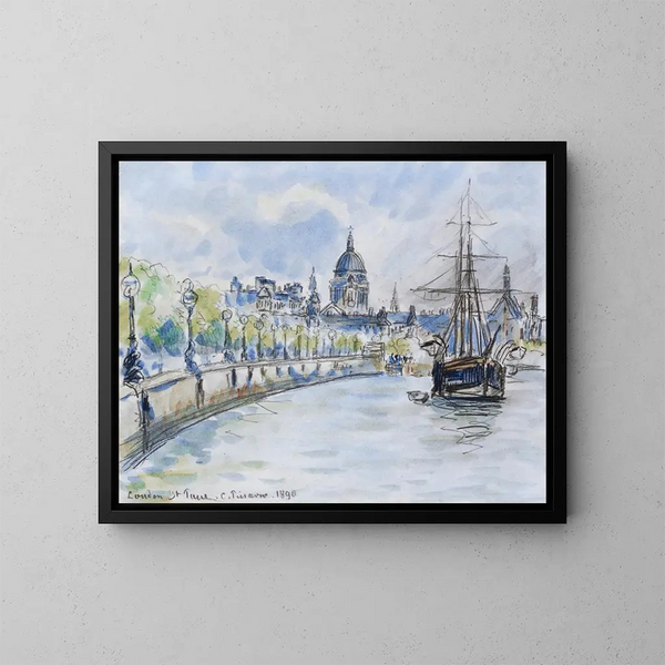 Catedral de San Pablo de Londres - Camille Pissarro — cuadro enmarcado en la pared