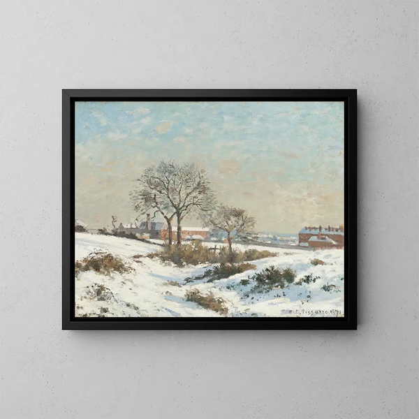 Paisaje nevado en South Norwood - Camille Pissarro — cuadro enmarcado en la pared