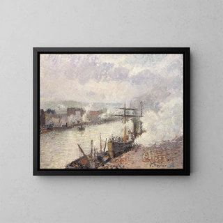 Camille Pissarro - Steamboats in the Port of Rouen.webp