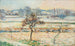 Vista del pueblo de Bazincourt bajo la nieve - Camille Pissarro — vista de la obra