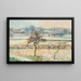 Vista del pueblo de Bazincourt bajo la nieve - Camille Pissarro — cuadro enmarcado en la pared