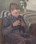 Mujer reparadora - Camille Pissarro — vista de la obra