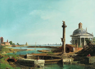 Canaletto - A Lock a Column and a Church beside a Lagoon.webp