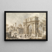 Caprice con un arco de triunfo romano - Canaletto — cuadro enmarcado en la pared