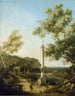 Paisaje inglés Capriccio con una columna - Canaletto — vista de la obra