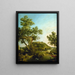 Paisaje inglés Capriccio con un palacio - Canaletto — cuadro enmarcado en la pared