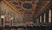 El Dogo y el Gran Consejo en la Sala del Maggior Consiglio - Canaletto — vista de la obra