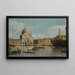 Venecia Una vista de las iglesias del Redentore y San Giacomo con un buque de guerra atracado, góndolas y barcazas - Canaletto — cuadro enmarcado en la pared