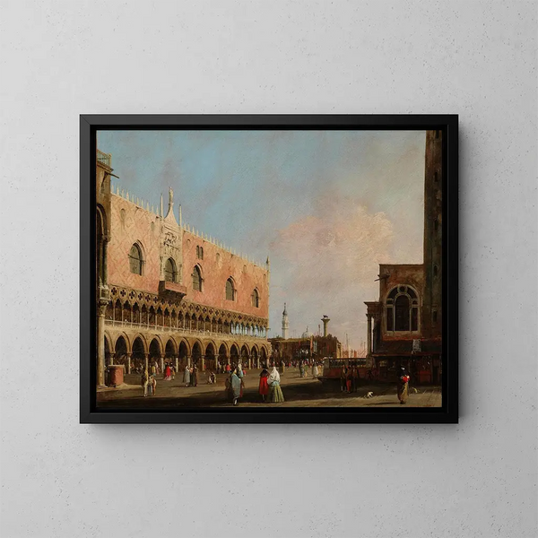 View of Piazzetta San Marco to the south - Canaletto — framed artwork on a wall