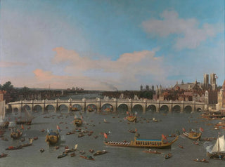 Canaletto - Westminster Bridge with the Lord Mayors Procession on the Thames.webp